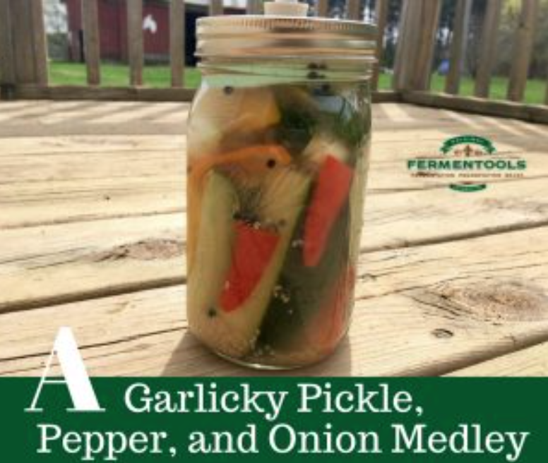 GARLICKY DILL PICKLES, PEPPERS AND ONION MEDLEY