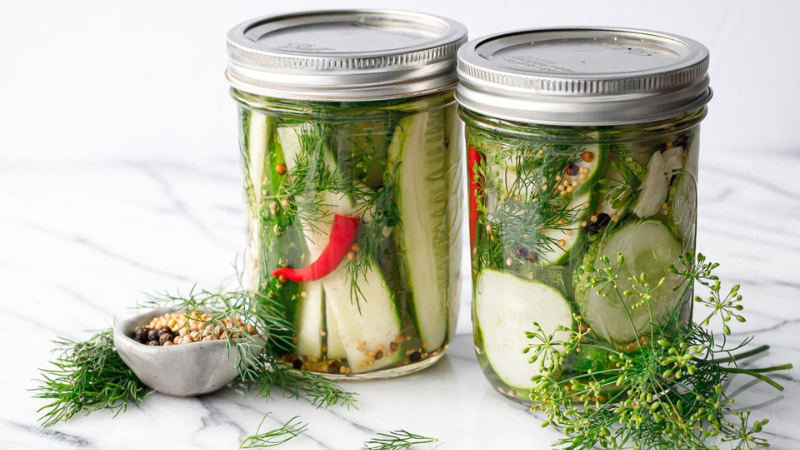 Garlic Dill Pickles, Peppers And Onion Medley