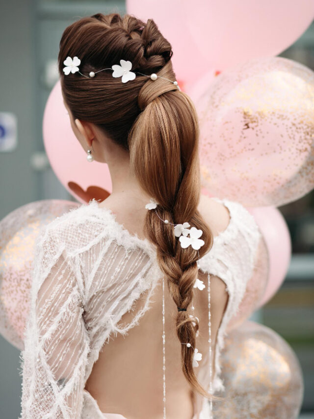 back-view-unrecognizable-gorgeous-brunette-with-beautiful-hairdo-flowers-it-posing-luxurious-white-dress-with-bunch-pink-air-balloons