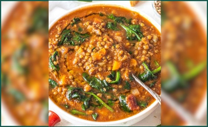 Vegetable Soup with Lentils and Spinach