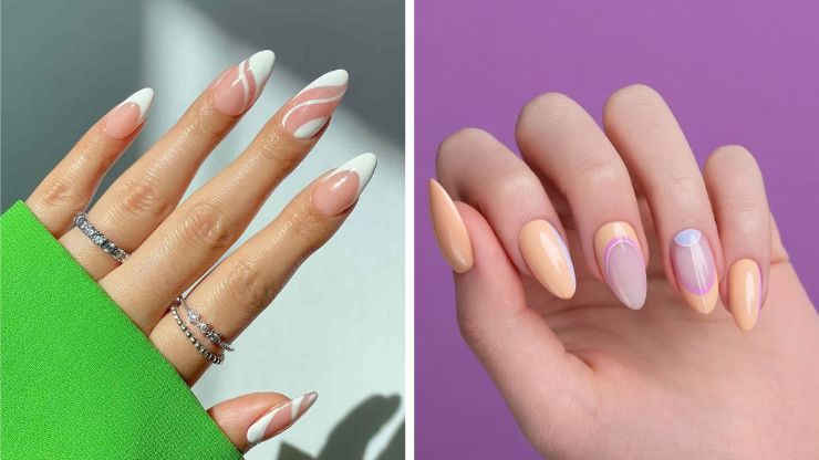 almond-shaped nail designs