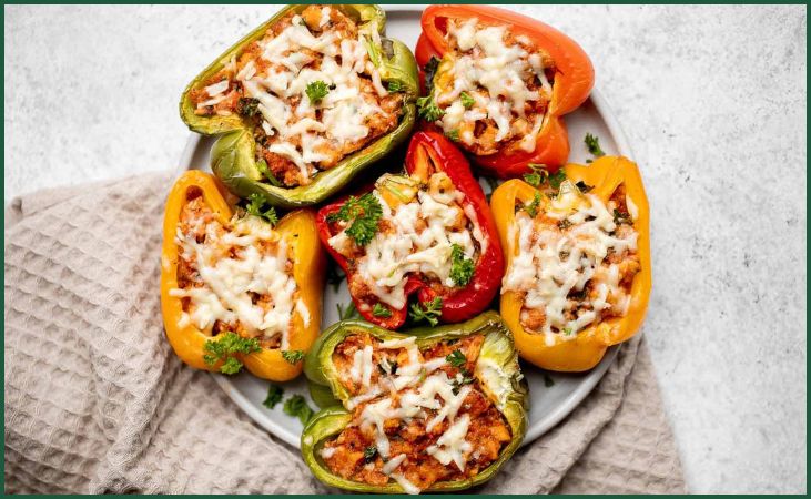 Chicken Parmesan Stuffed Peppers